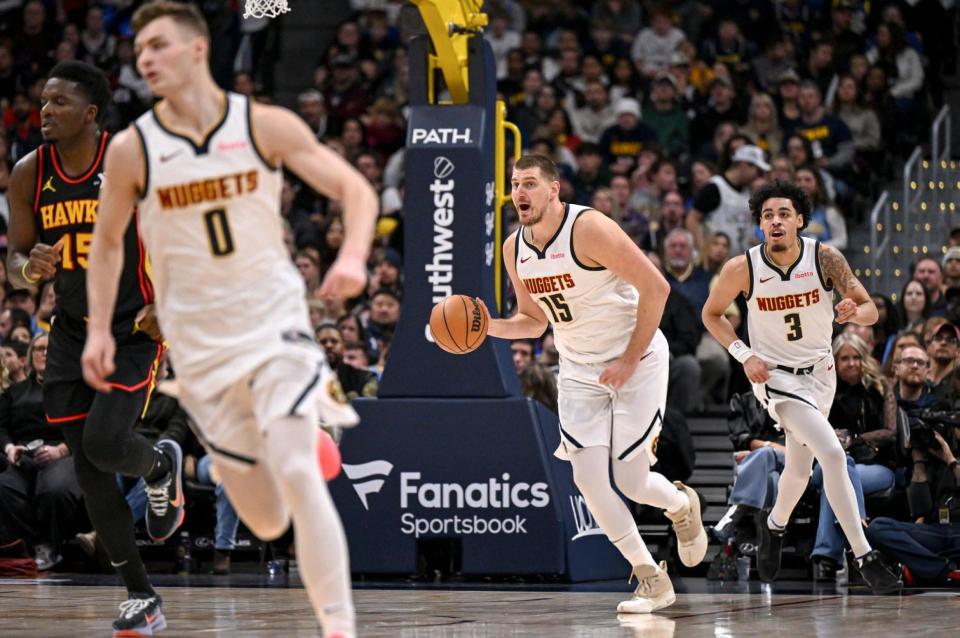 掘金队击败老鹰队，约基奇贡献20+10数据的简单介绍